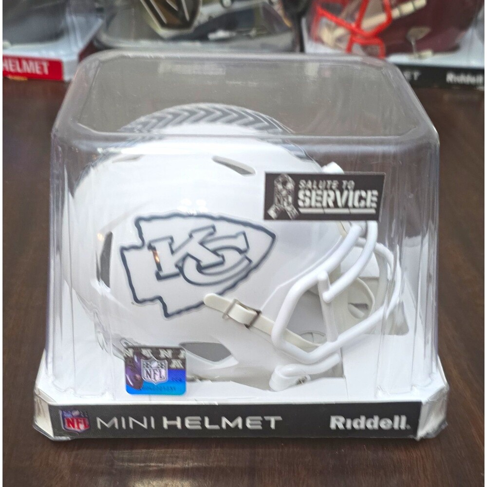 Riddell NFL Kansas City Chiefs Salute to Service 2019 Mini Helmet White Gray